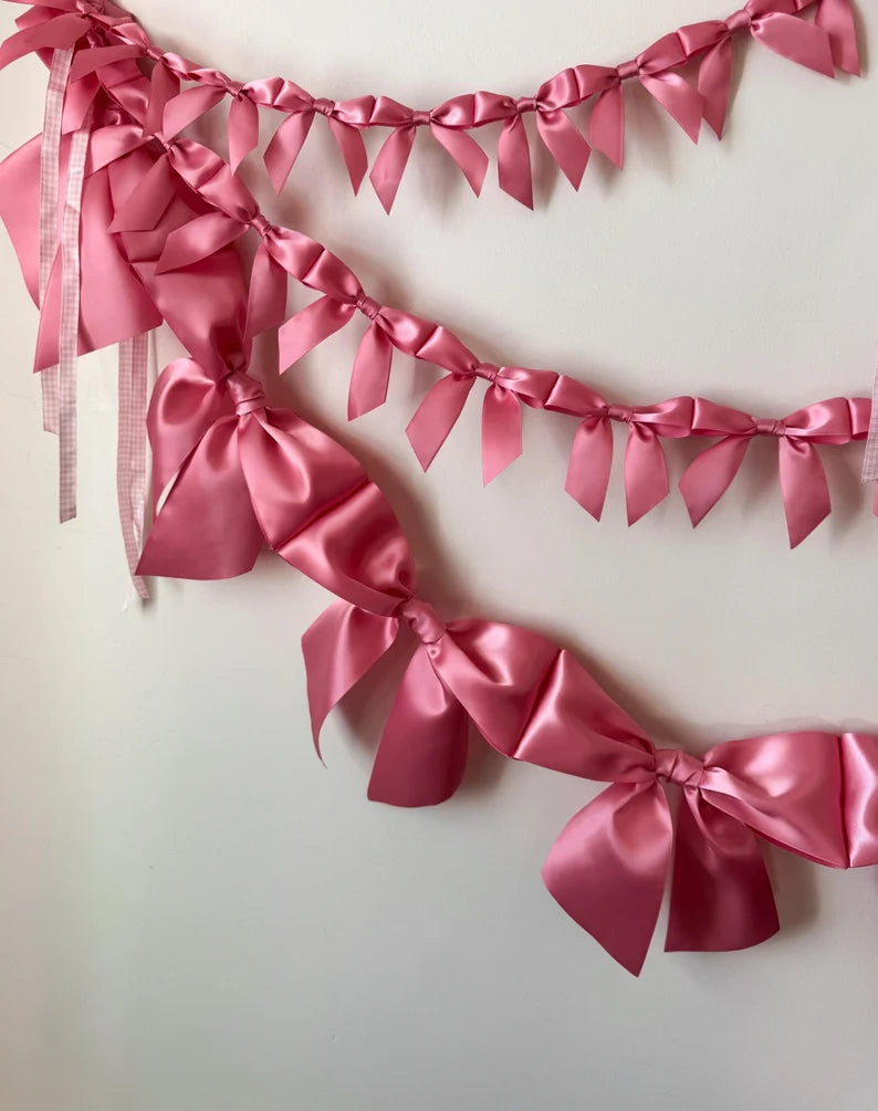 Pink Bow Garland – Valentine’s Day Romantic Party Decor